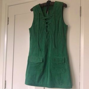 Plunge neck suede mini dress by Free People